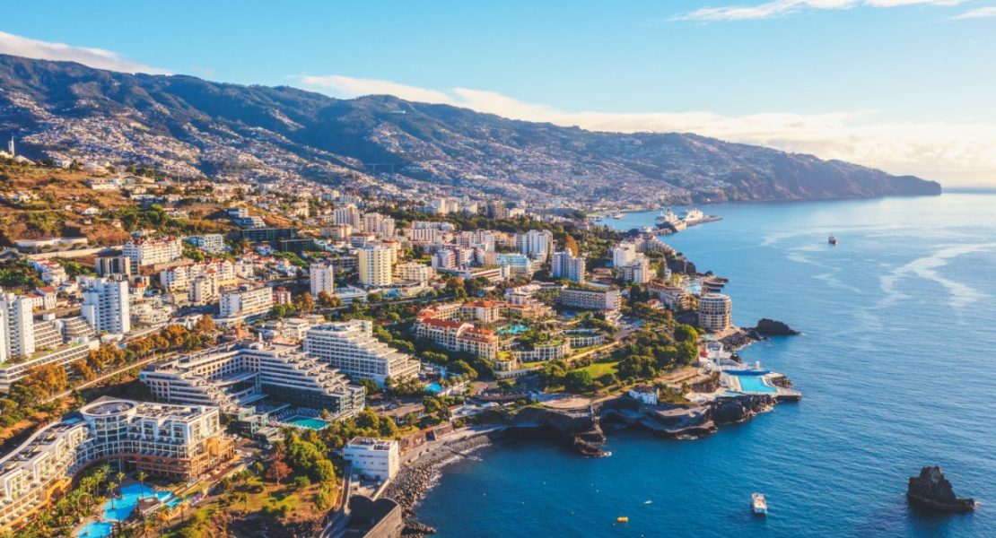 Funchal-bukten på Madeira øy, Portugal.