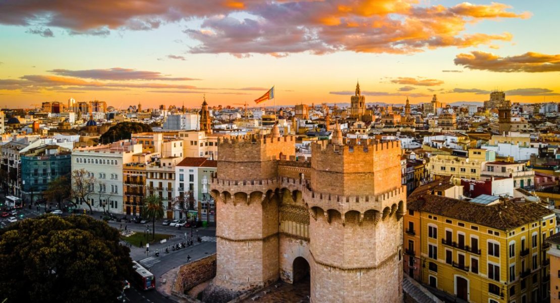 Valencias historiske sentrum ved Spanias østkyst