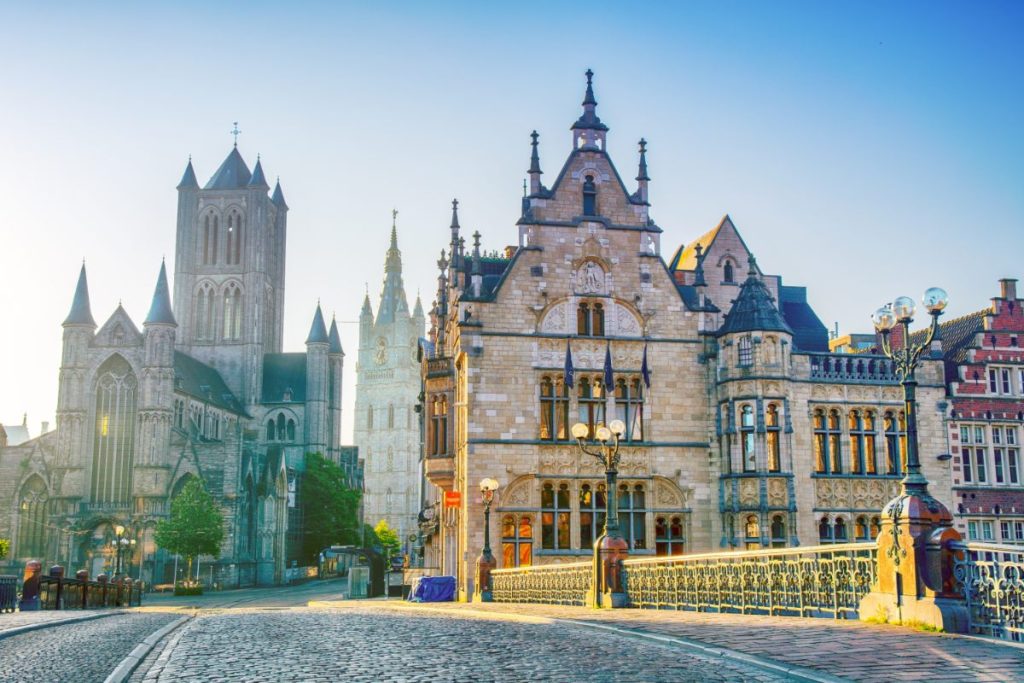 Sint-Michielsbrug i Gents historiske sentrum, Belgia
