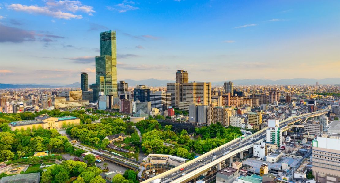 Osaka i Abeno-distriktet, Japan.