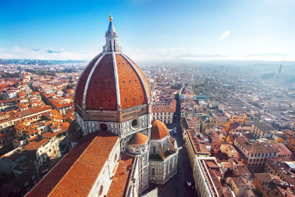 Utsikt over katedralen Santa Maria del Fiore i Firenze, Italia.